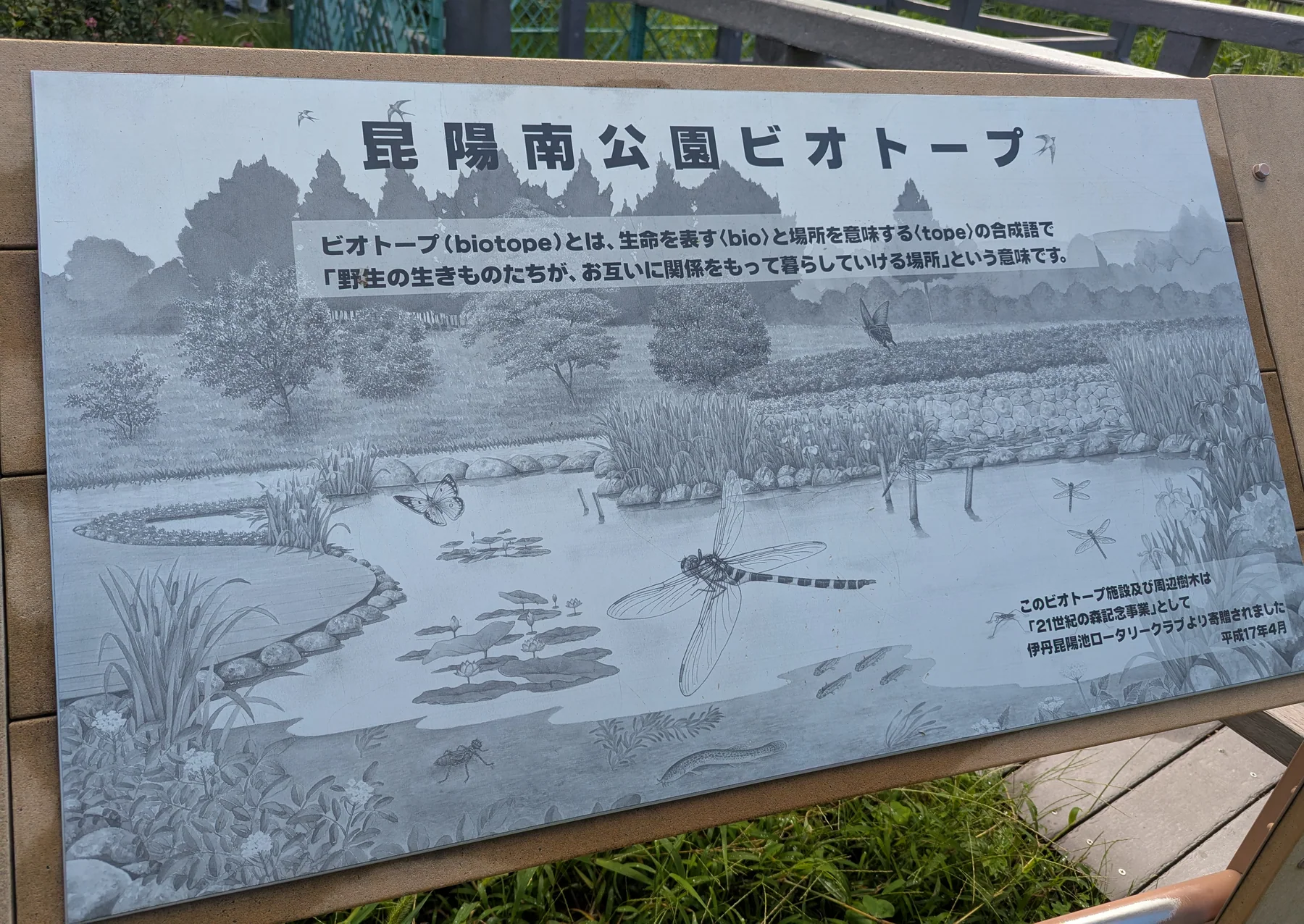 昆陽南公園ビオトープの説明看板